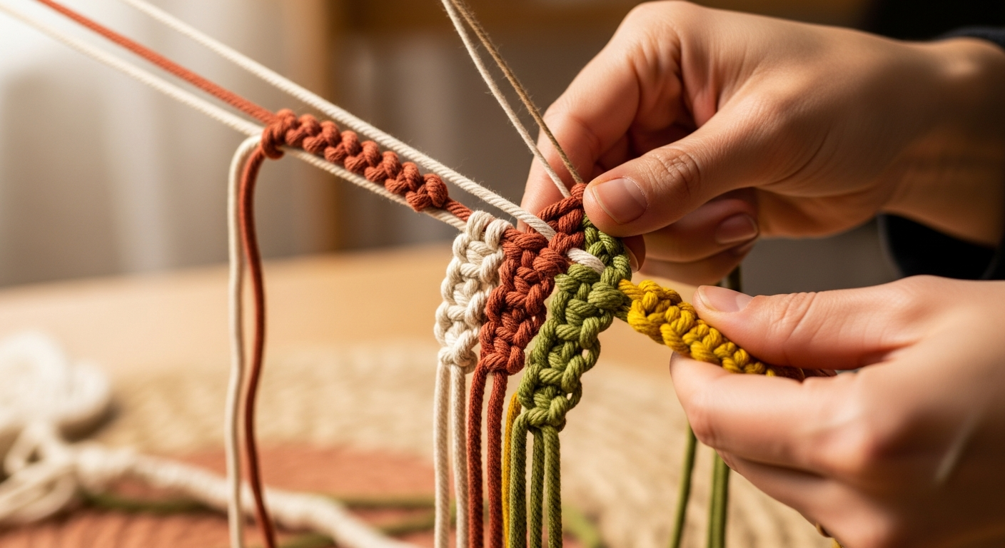 Плетение из ниток — техника макраме